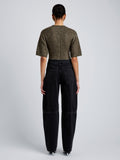 Proenza Schouler Back full length image of model wearing Dana Sweater in Wool in Branch