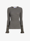 Proenza Schouler Still Life image of Yasmine Sweater in Multi Stripe Knit in IvyWhite