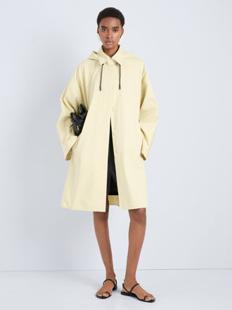 Proenza Schouler Front full length image of model wearing Camryn Trench in Outerwear Cotton in Straw