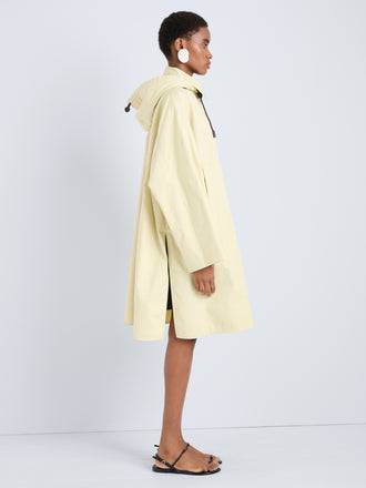 Proenza Schouler Side full length image of model wearing Camryn Trench in Outerwear Cotton in Straw