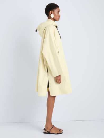 Proenza Schouler Side full length image of model wearing Camryn Trench in Outerwear Cotton in Straw