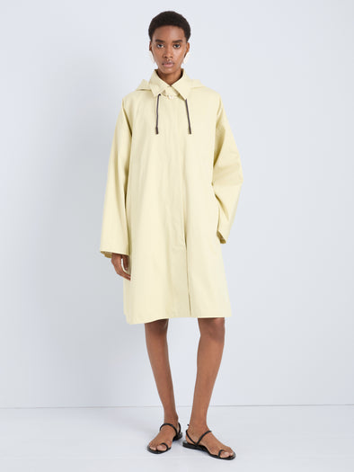 Proenza Schouler Front full length image of model wearing Camryn Trench in Outerwear Cotton in Straw