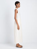 Proenza Schouler Side full length image of model wearing Zoira Dress in Textured Cotton in Off White