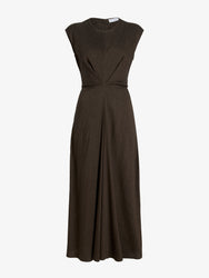 Proenza Schouler Still Life image of Miranda Dress in Linen Slub in Coffee