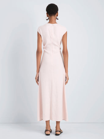 Proenza Schouler Back full length image of model wearing Miranda Dress in Linen Slub in Orchid