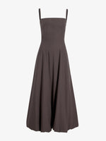 Proenza Schouler Still Life image of Ella Dress in Rumpled Cotton in Coffee