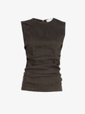 Proenza Schouler Still Life image of Anoushka Top in Linen Slub in Coffee