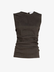 Proenza Schouler Still Life image of Anoushka Top in Linen Slub in Coffee