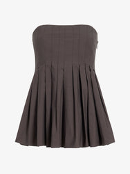 Proenza Schouler Still Life image of Avine Top in Rumpled Cotton in Coffee