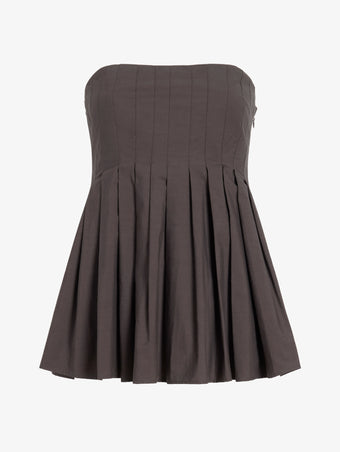 Proenza Schouler Still Life image of Avine Top in Rumpled Cotton in Coffee