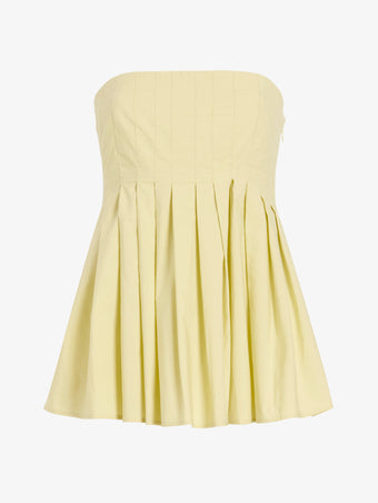 Proenza Schouler Still Life image of Avine Top in Rumpled Cotton in Straw Multi