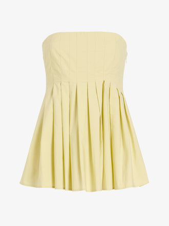 Proenza Schouler Still Life image of Avine Top in Rumpled Cotton in Straw Multi