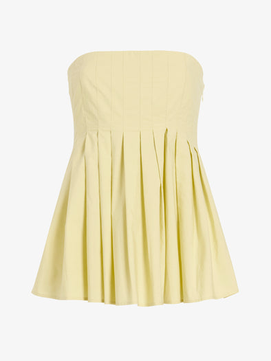 Proenza Schouler Still Life image of Avine Top in Rumpled Cotton in Straw Multi