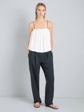 Proenza Schouler Front full length image of model wearing Vanna Top in Soft Jersey in WhiteBlack