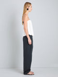 Proenza Schouler Side full length image of model wearing Vanna Top in Soft Jersey in WhiteBlack