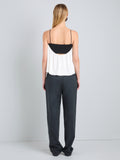 Proenza Schouler Back full length image of model wearing Vanna Top in Soft Jersey in WhiteBlack