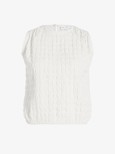 Proenza Schouler Still Life image of Bradley Crewneck in Textured Cotton in Off White