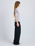 Proenza Schouler Side On Model image of the Reeva Tee in Marled Jersey in Grey Melange