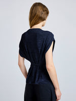 Proenza Schouler Detail Image of Reeva Tee in Marled Jersey in Navy 