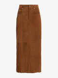 Proenza Schouler Still Life image of Nayah Skirt in Textured Suede in Tobacco