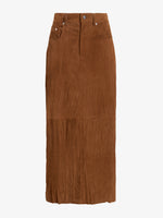 Proenza Schouler Still Life image of Nayah Skirt in Textured Suede in Tobacco