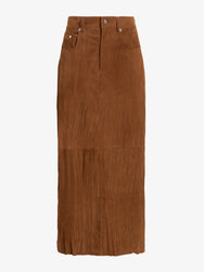 Proenza Schouler Still Life image of Nayah Skirt in Textured Suede in Tobacco