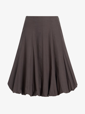 Proenza Schouler Still Life image of Kyra Skirt in Rumpled Cotton in Coffee