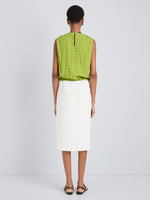Proenza Schouler Back full length image of model wearing Lori Skirt in Textured Cotton in Off White