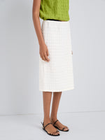 Proenza Schouler Detail image of model wearing Lori Skirt in Textured Cotton in Off White