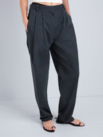 Proenza Schouler Detail image of model wearing Taya Pant in Outerwear Cotton in Vulcan