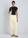 Proenza Schouler Front full length image of model wearing Taya Pant in Outerwear Cotton in Straw
