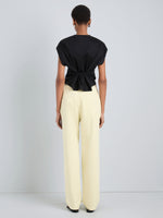 Proenza Schouler Back full length image of model wearing Taya Pant in Outerwear Cotton in Straw