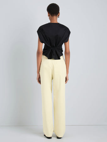 Proenza Schouler Back full length image of model wearing Taya Pant in Outerwear Cotton in Straw