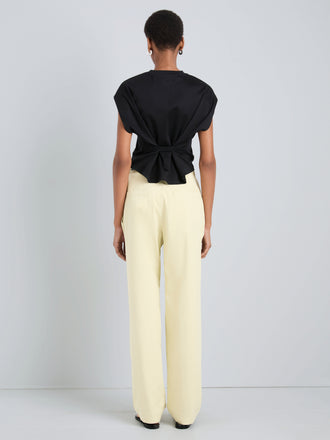 Proenza Schouler Back full length image of model wearing Taya Pant in Outerwear Cotton in Straw