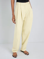 Proenza Schouler Detail image of model wearing Taya Pant in Outerwear Cotton in Straw