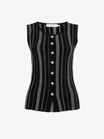 Proenza Schouler Still Life image of Alyna Vest in Textured Knit in BlackWhite