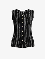 Proenza Schouler Still Life image of Alyna Vest in Textured Knit in BlackWhite