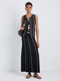 Proenza Schouler Front full length image of model wearing Alyna Vest in Textured Knit in BlackWhite