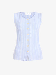 Proenza Schouler Still Life image of Alyna Vest in Textured Knit in SkyWhite