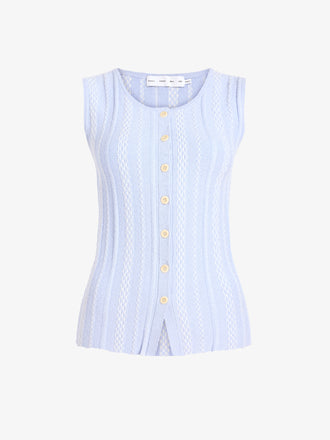 Proenza Schouler Still Life image of Alyna Vest in Textured Knit in SkyWhite