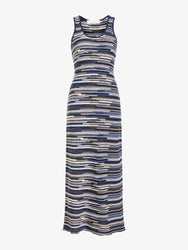 Proenza Schouler Still Life image of Zinah Knit Dress in Linen Dry Rib in Navy Multi