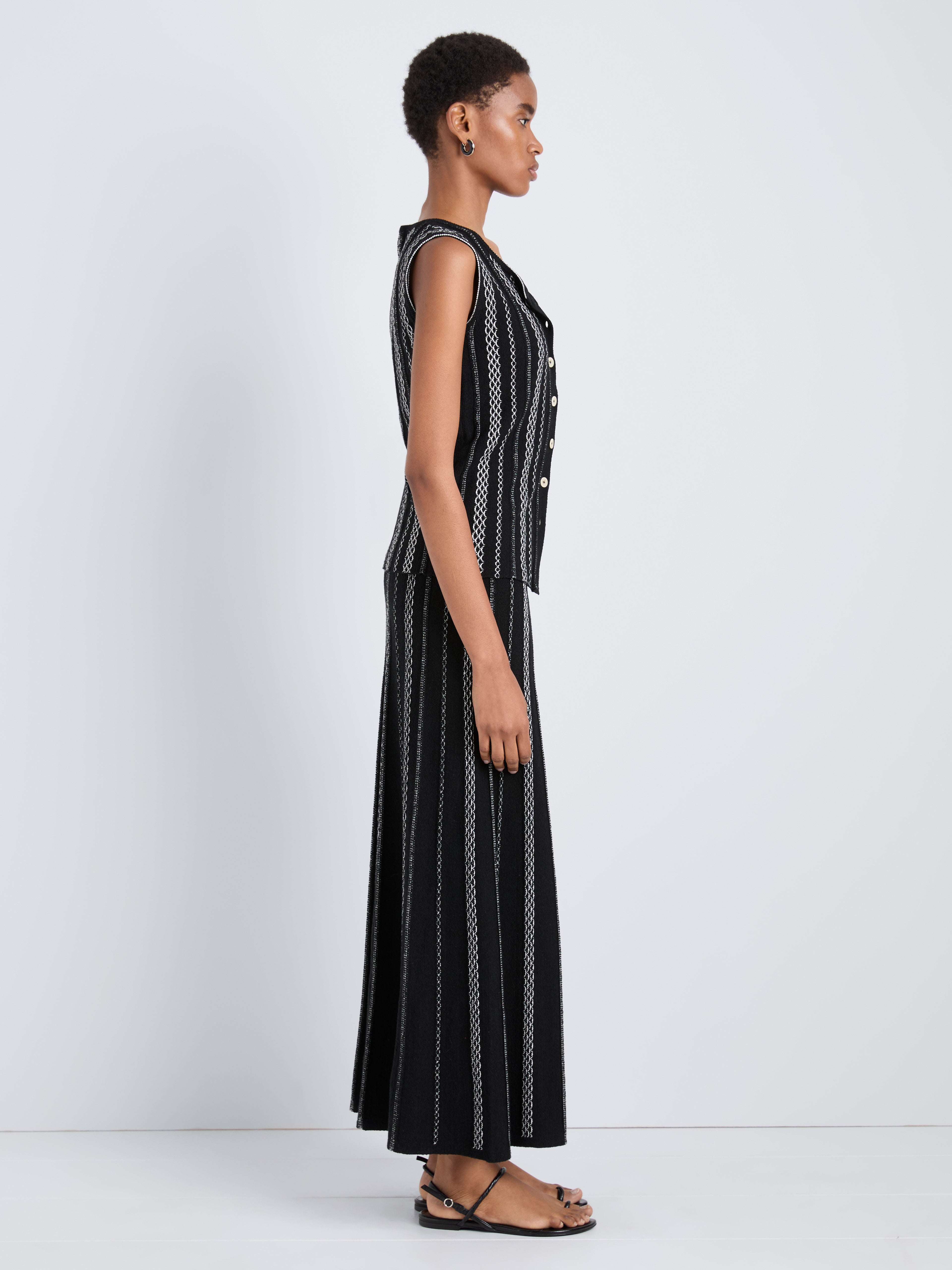 Proenza Schouler White Label Morena Skirt in Textured Knit - Black
