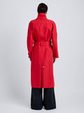 Proenza Schouler Back full length image of model wearing Corey Trench in Washed Cotton in Brick