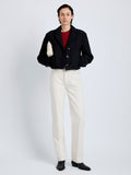Proenza Schouler Front full length image of model wearing Nima Jacket in Basket Weave in Black