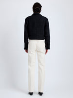 Proenza Schouler Back full length image of model wearing Nima Jacket in Basket Weave in Black