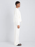 Proenza Schouler Side full length image of model wearing Madigan Jacket in Jacquard Cotton in Off White