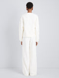 Proenza Schouler Back full length image of model wearing Madigan Jacket in Jacquard Cotton in Off White