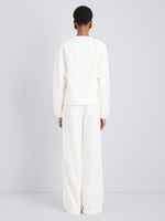 Proenza Schouler Back full length image of model wearing Madigan Jacket in Jacquard Cotton in Off White