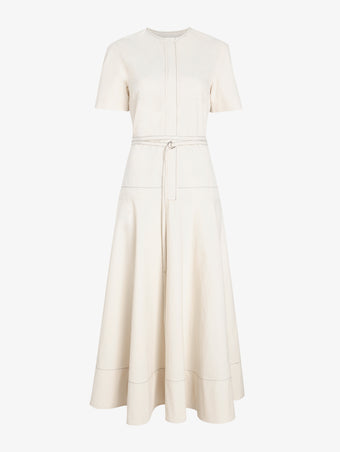 Proenza Schouler Still Life image of Elizabeth Dress in Solid Cotton Linen in Barley Melange