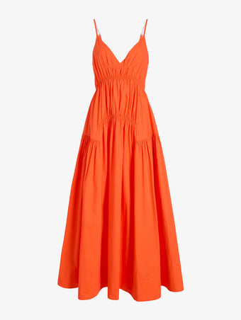 Proenza Schouler Still Life image of Michelyn Dress in Poplin in Orange